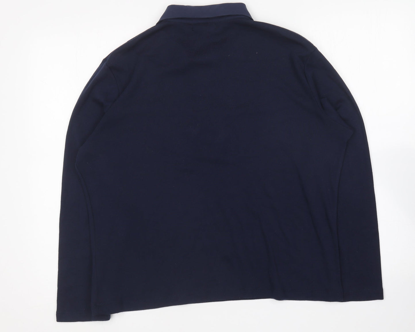 First Avenue Womens Blue Polyester Basic T-Shirt Size XL Collared