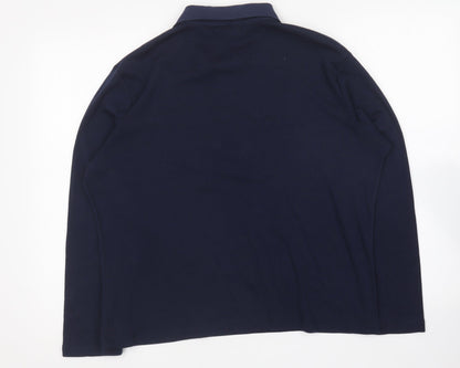 First Avenue Womens Blue Polyester Basic T-Shirt Size XL Collared