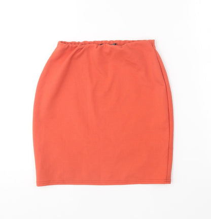 Boohoo Womens Orange Polyester Mini Skirt Size 6