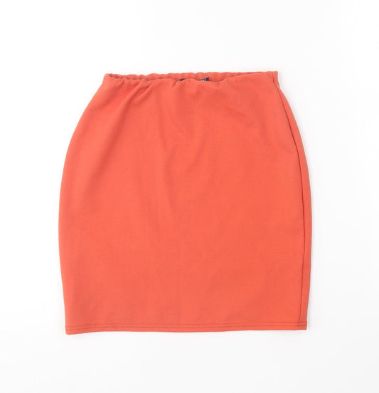 Boohoo Womens Orange Polyester Mini Skirt Size 6