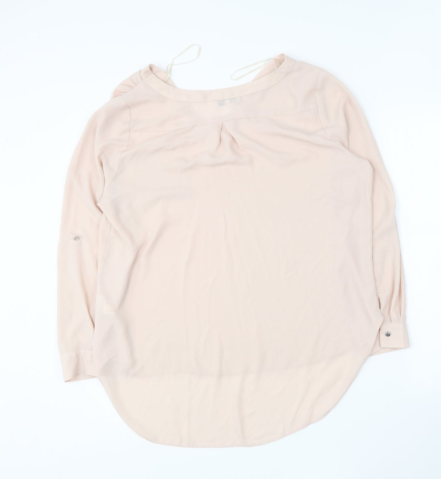 Papaya Womens Beige Polyester Basic Blouse Size 16 V-Neck