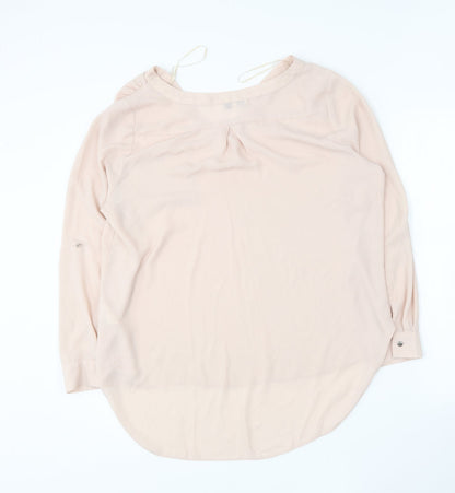 Papaya Womens Beige Polyester Basic Blouse Size 16 V-Neck