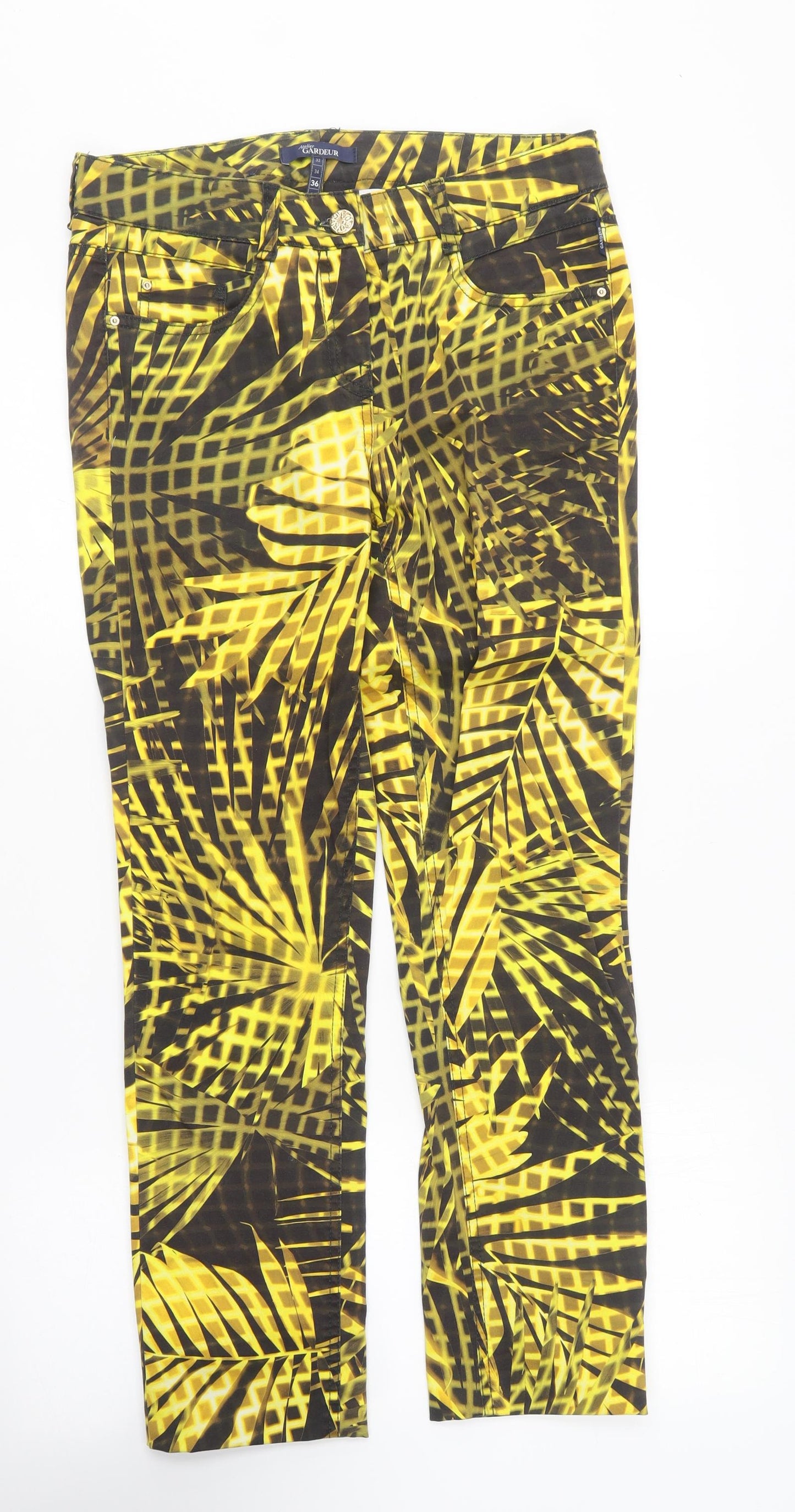Womens UK Size 8 Atelier Gardeur Regular Fit  Yellow Trousers