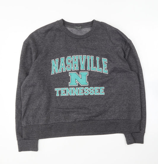Primark Womens Grey Round Neck Polyester Pullover Jumper Size 14 - Nashville Tennessee