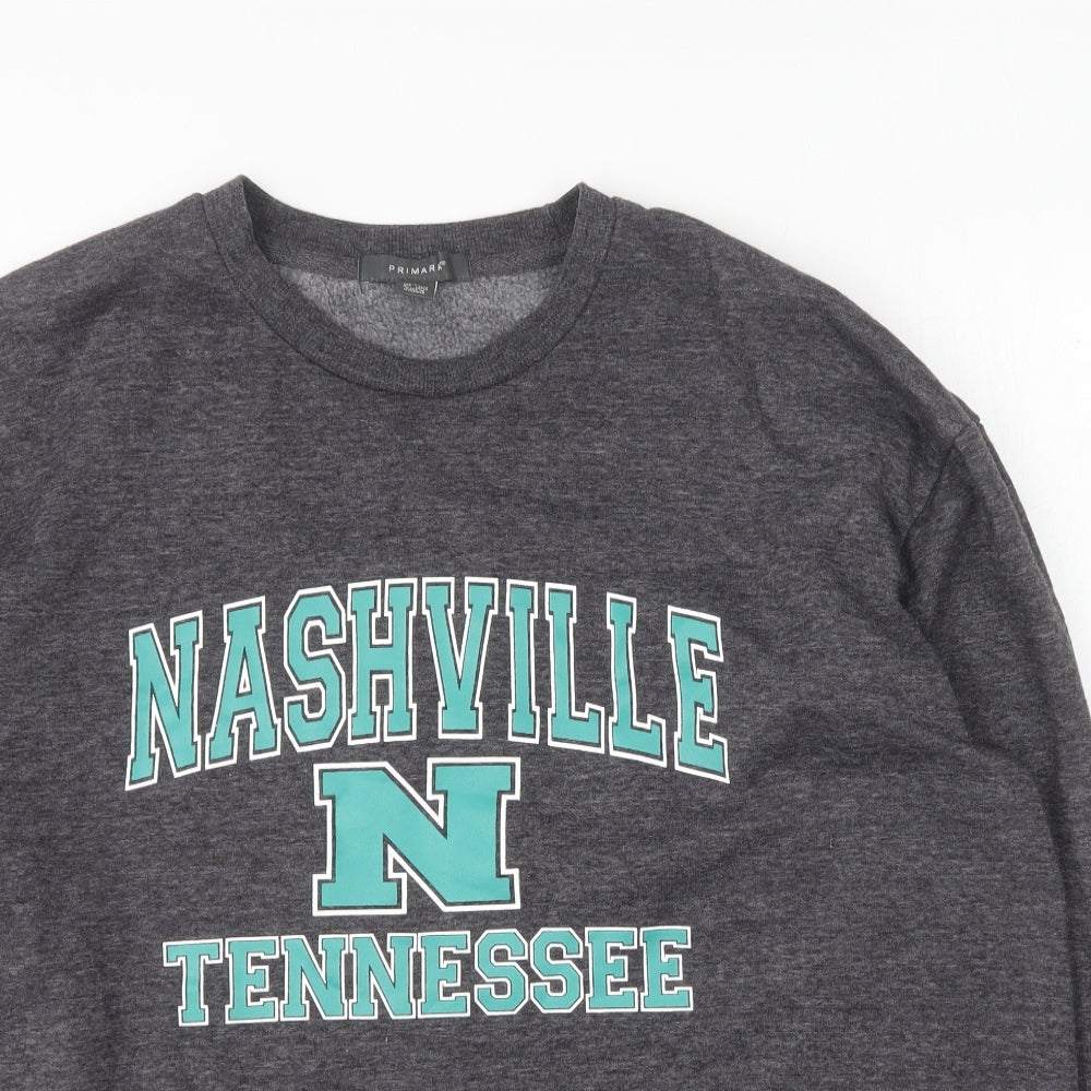 Primark Womens Grey Round Neck Polyester Pullover Jumper Size 14 - Nashville Tennessee