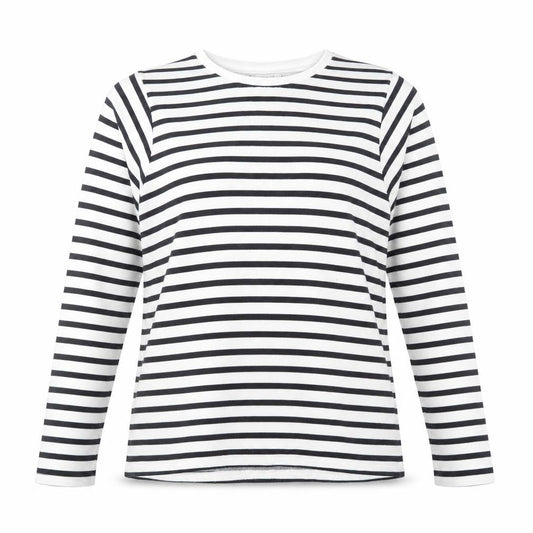 Papaya Womens Blue Round Neck Striped Polyester Pullover Jumper Size L