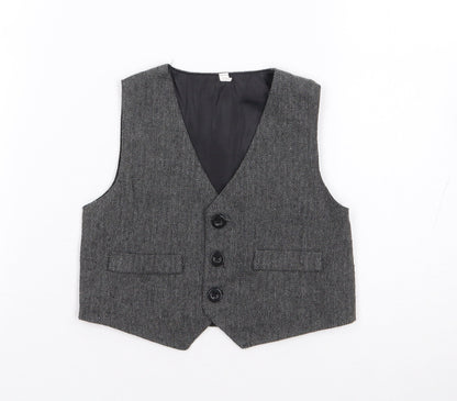 Preworn Boys Green Jacket Waistcoat Size 24 Months Button