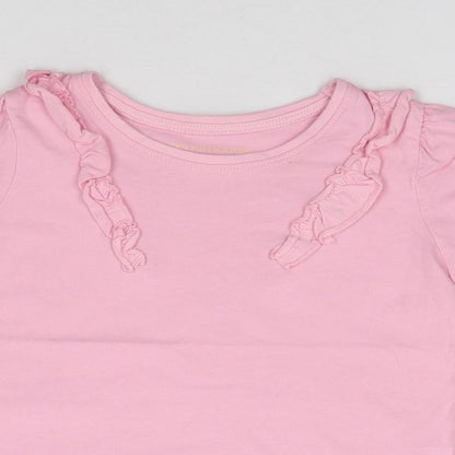 Primark Girls Pink 100% Cotton Jersey T-Shirt Size 4-5 Years Crew Neck Pullover