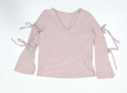 Womens UK Size 12 River Island Purple Jersey Blouse