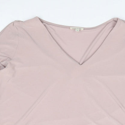 Womens UK Size 12 River Island Purple Jersey Blouse