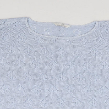 Marks and Spencer Womens Blue Round Neck Acrylic Pullover Jumper Size 18