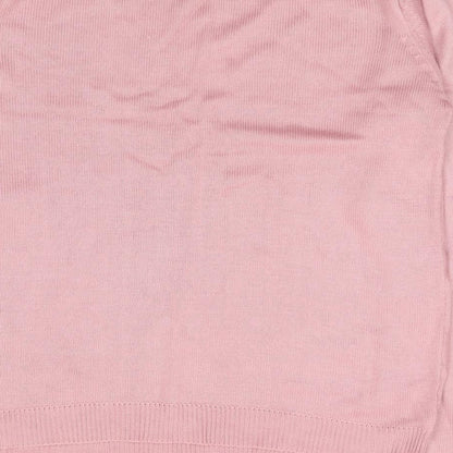 Akal Collection Womens Pink Crew Neck Floral Acrylic Pullover Jumper Size L