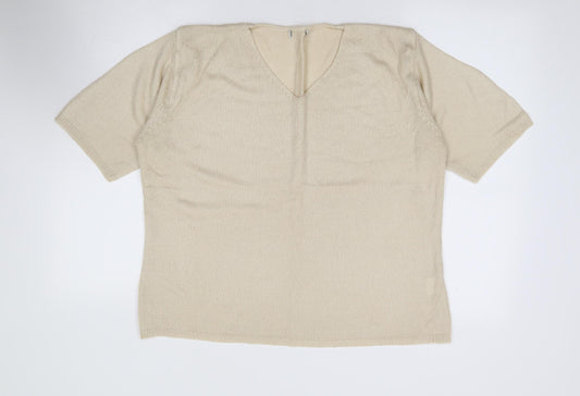 Womens UK Size XL Preworn Beige Pullover Jumper