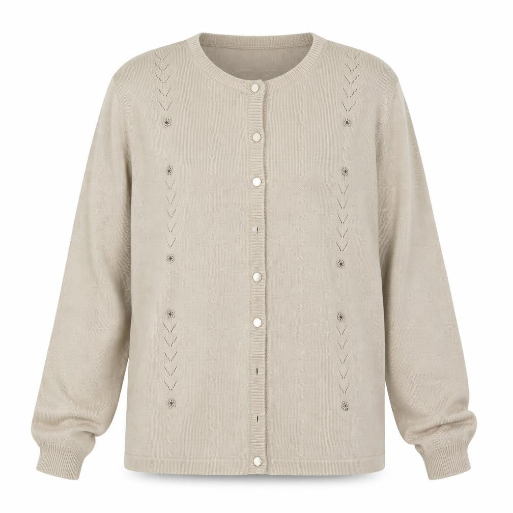 Womens UK Size L Akal Collection Beige Cardigan Jumper