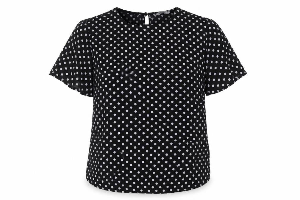 Womens UK Size 12 Papaya Black Jersey Blouse