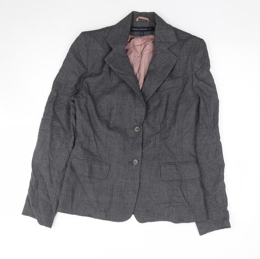 French Connection Womens Grey Wool Jacket Suit Jacket Size 12
