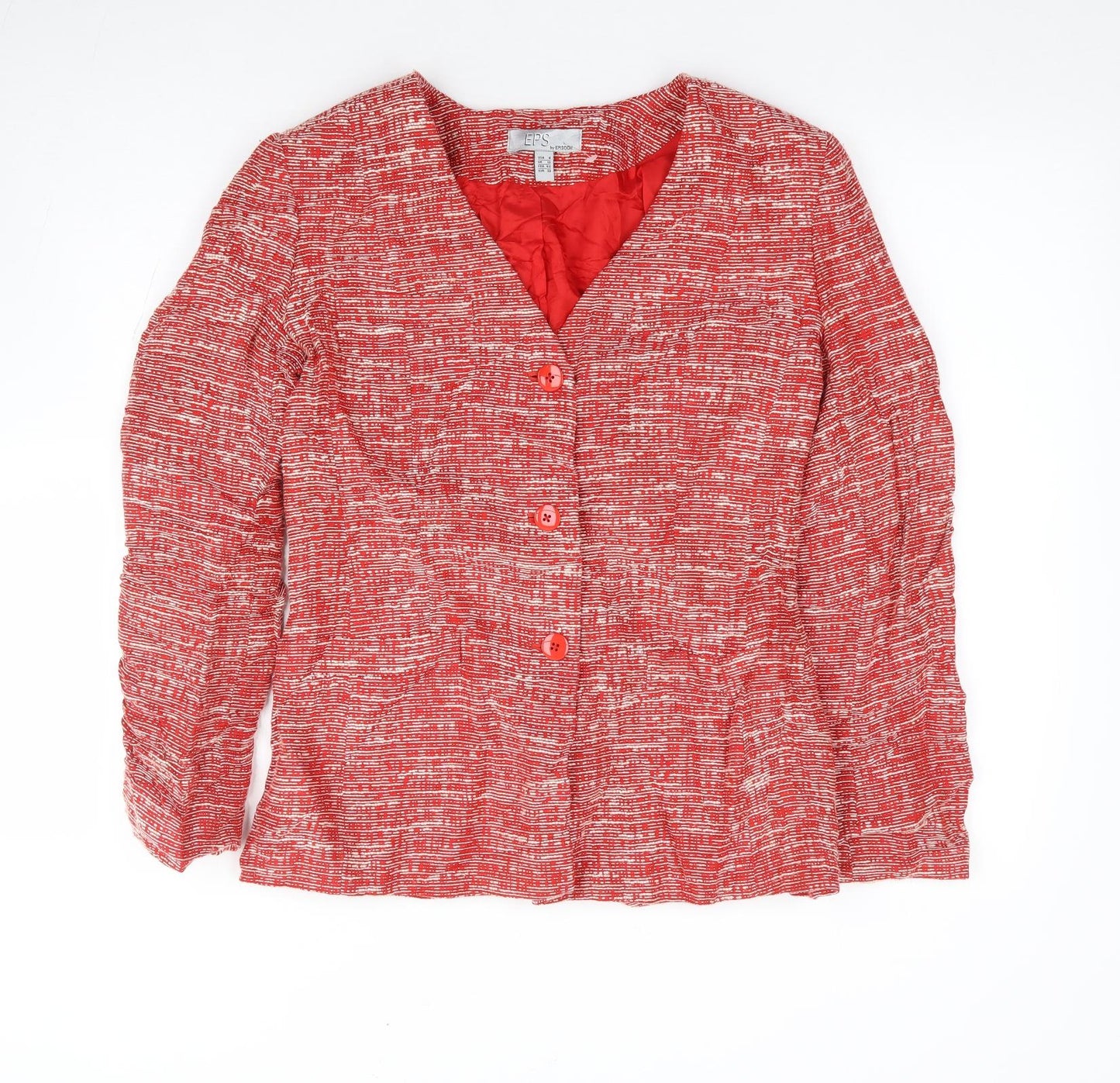 EPS by Episode Womens Red Flecked Viscose Jacket Suit Jacket Size 10