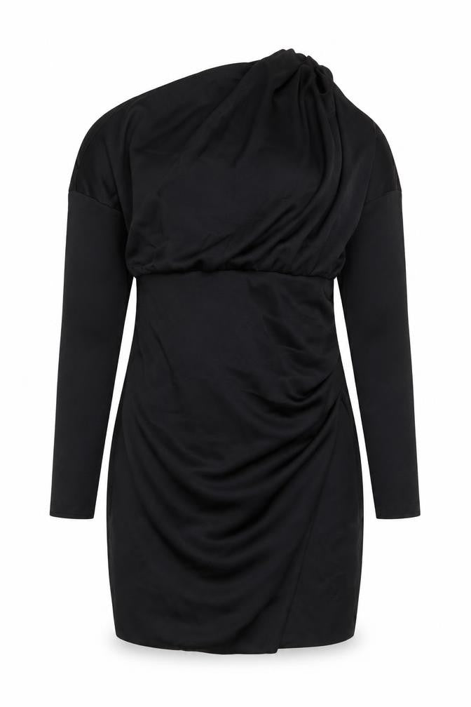 ASOS Womens Black Polyester Bodycon Size 10 One Shoulder Zip