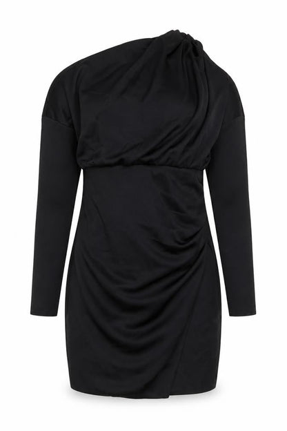 ASOS Womens Black Polyester Bodycon Size 10 One Shoulder Zip