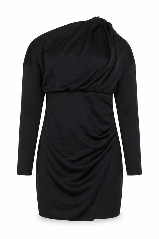 ASOS Womens Black Polyester Bodycon Size 10 One Shoulder Zip