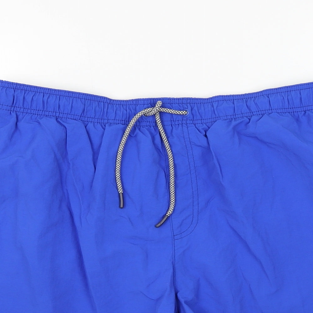 F&F Mens Blue Nylon Sweat Shorts Size XL L6 in Regular Drawstring - Swimwear
