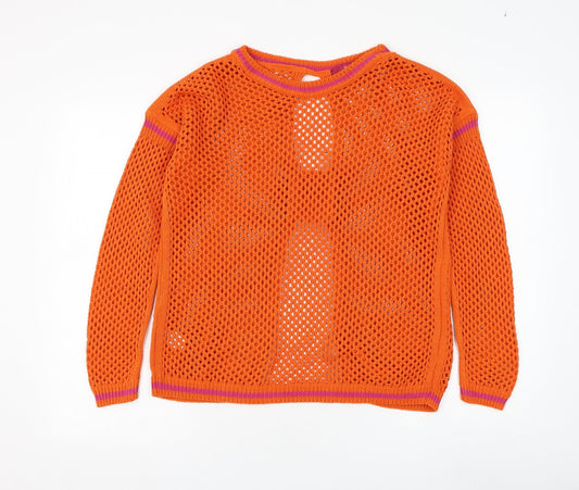 Womens UK Size S NEXT Orange Pullover Jumper