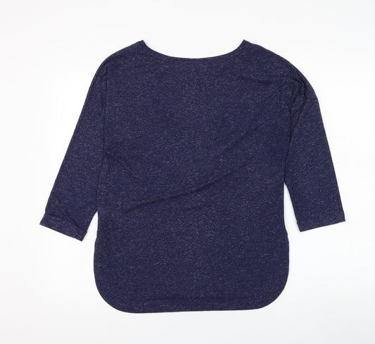 F&F Womens Blue Round Neck Polyester Pullover Jumper Size 12