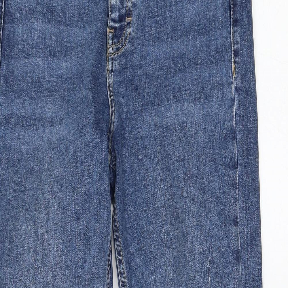 Topshop Womens Blue Cotton Skinny Jeans Size 28 in L30 in Regular Zip