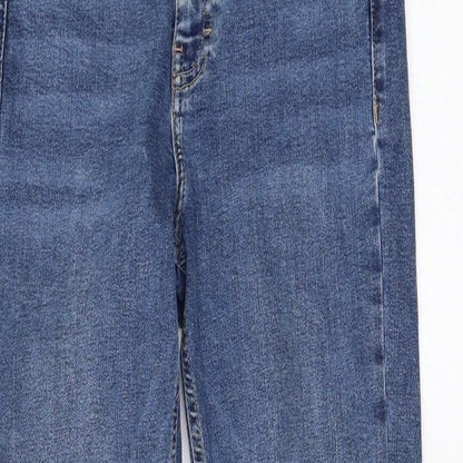 Topshop Womens Blue Cotton Skinny Jeans Size 28 in L30 in Regular Zip