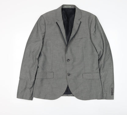 Mens UK Size 40 Topman Regular Grey Suit Jacket