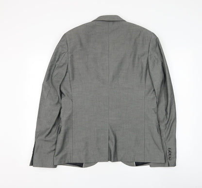 Mens UK Size 40 Topman Regular Grey Suit Jacket