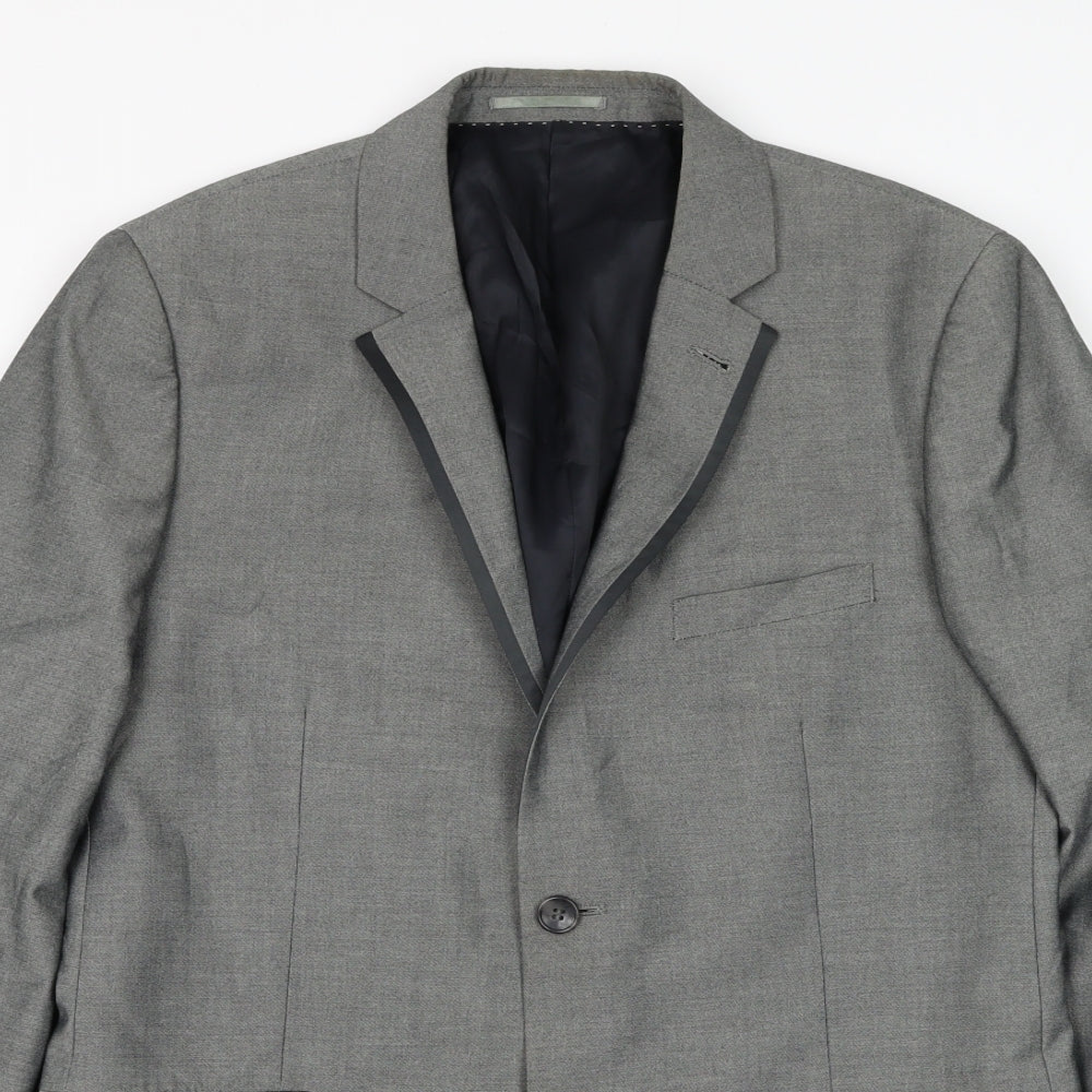 Mens UK Size 40 Topman Regular Grey Suit Jacket