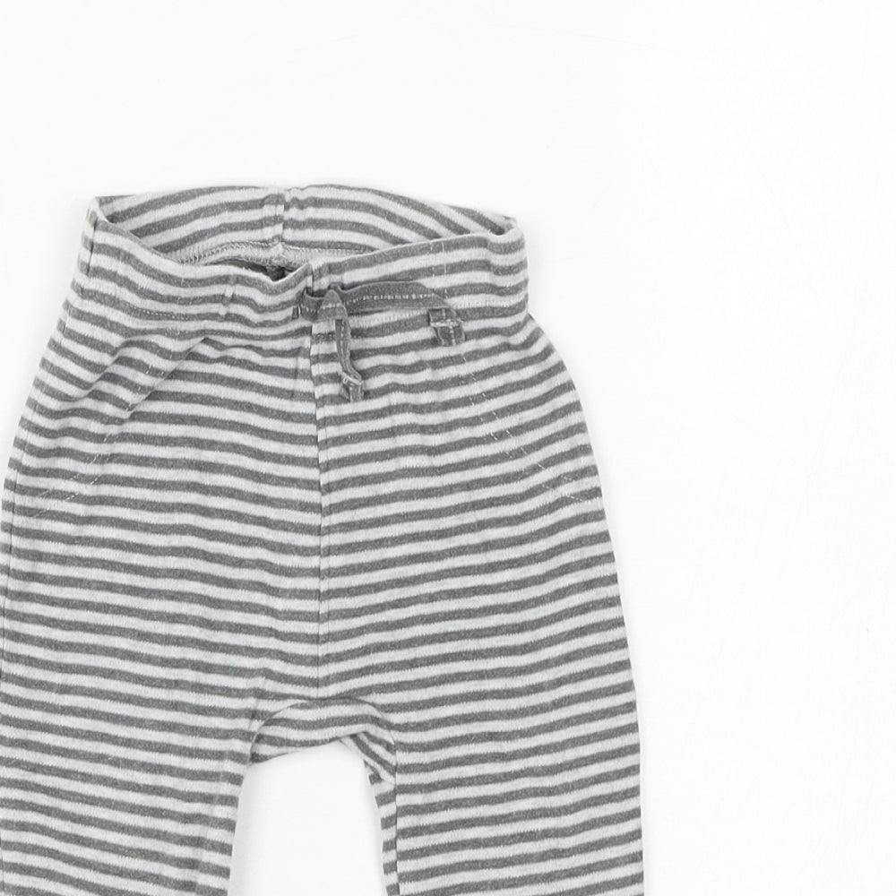 George Boys Grey Striped Cotton Jogger Trousers Size 6-9 Months Pullover - Winnie The Pooh