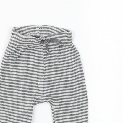 George Boys Grey Striped Cotton Jogger Trousers Size 6-9 Months Pullover - Winnie The Pooh