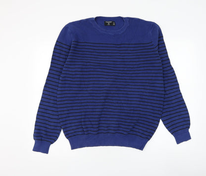 Springfield Mens Round Neck Striped Polyester Pullover Jumper Size XL