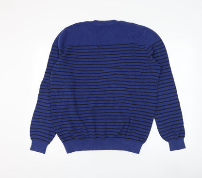 Springfield Mens Round Neck Striped Polyester Pullover Jumper Size XL