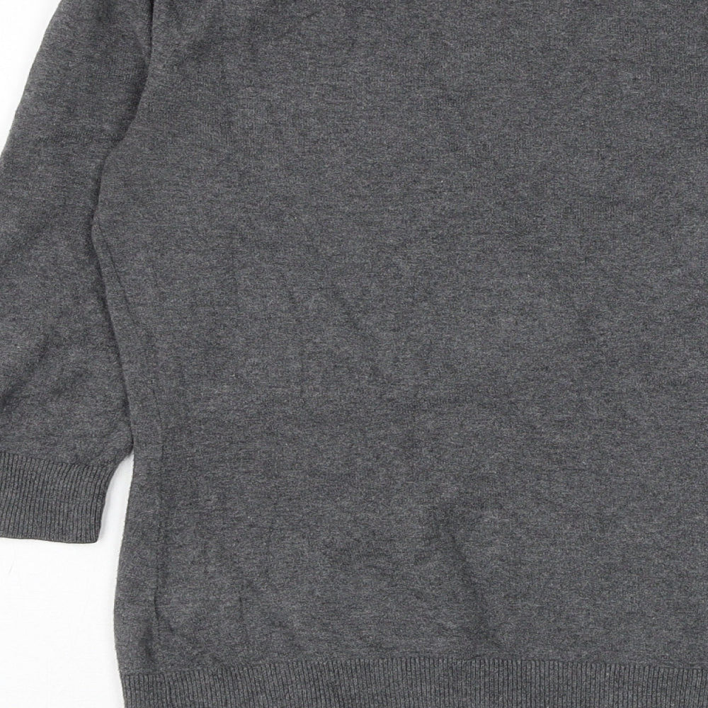 Gap Womens Grey Round Neck Cotton Pullover Jumper Size XS