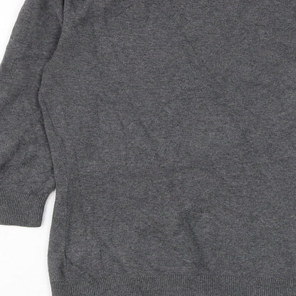 Gap Womens Grey Round Neck Cotton Pullover Jumper Size XS