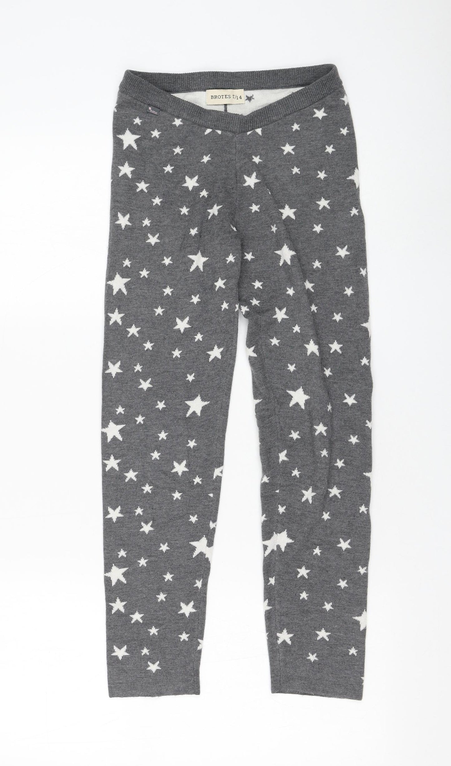 Brotes Girls Grey Polyester Jogger Trousers Size 14 Years Regular Pullover - Star, Leggings