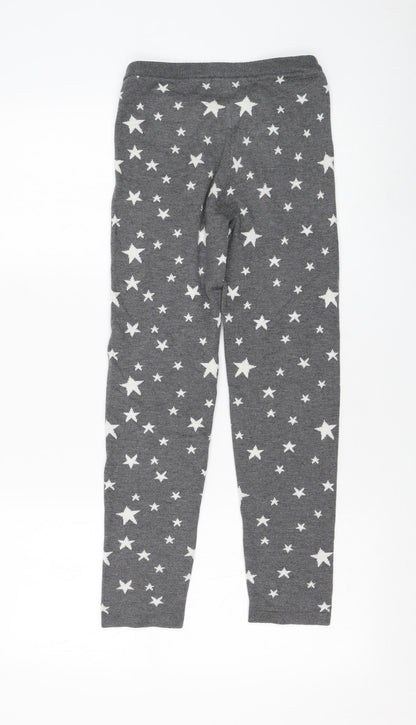 Brotes Girls Grey Polyester Jogger Trousers Size 14 Years Regular Pullover - Star, Leggings