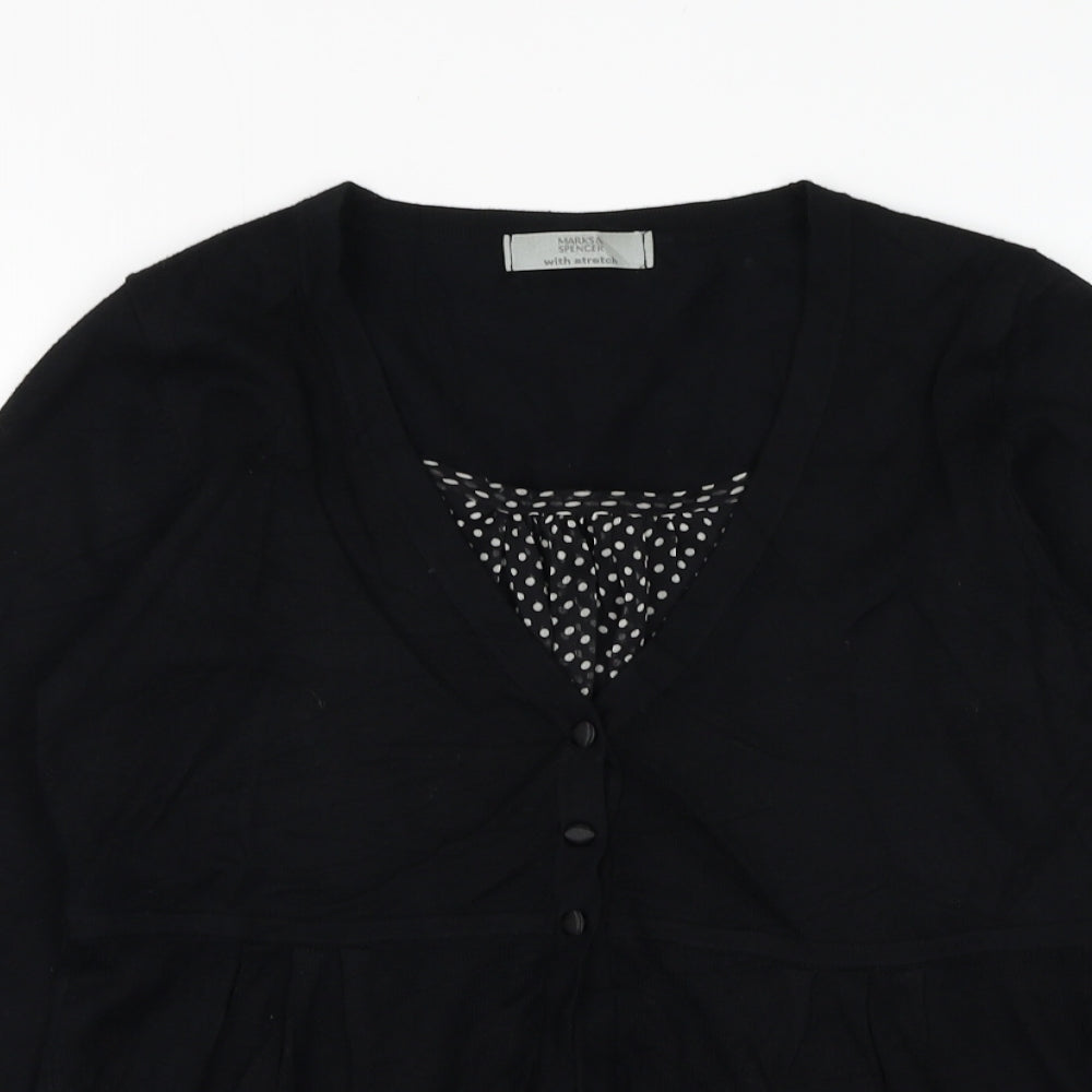 Womens UK Size 10 Marks and Spencer Black Cardigan Jumper