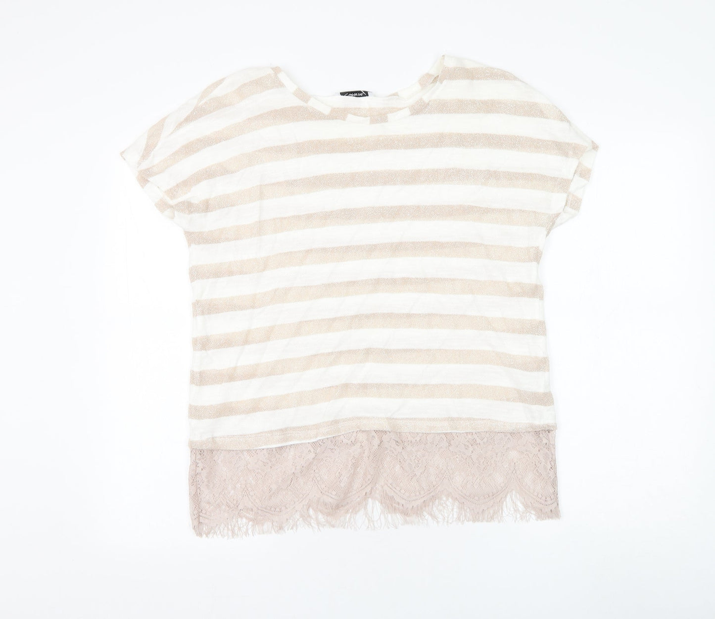 George Womens White Round Neck Viscose Pullover Jumper Size 12