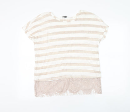 George Womens White Round Neck Viscose Pullover Jumper Size 12