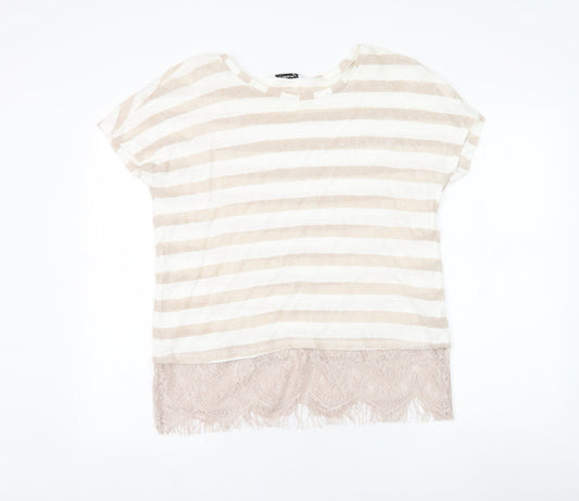 George Womens White Round Neck Viscose Pullover Jumper Size 12