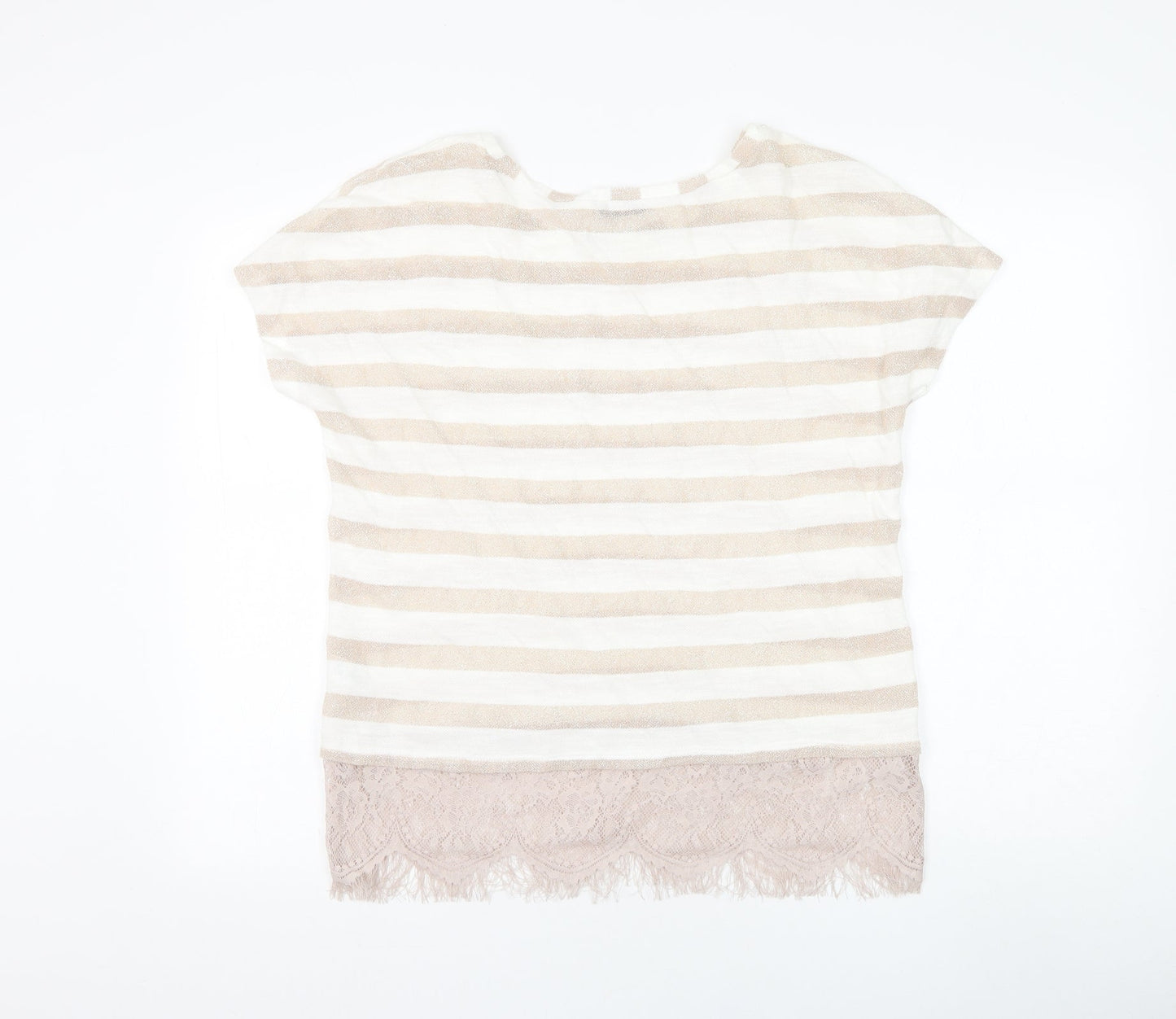 George Womens White Round Neck Viscose Pullover Jumper Size 12