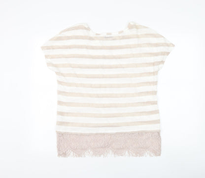 George Womens White Round Neck Viscose Pullover Jumper Size 12