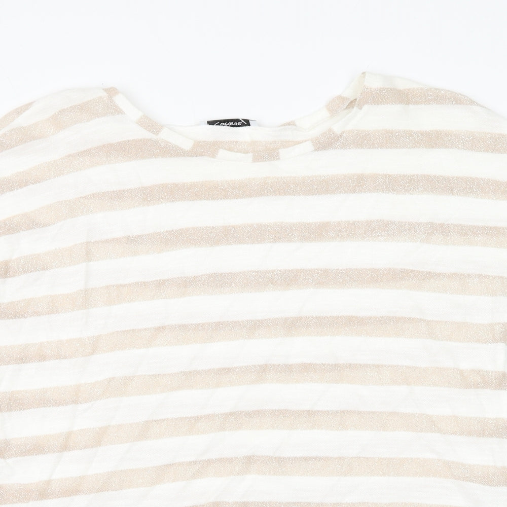 George Womens White Round Neck Viscose Pullover Jumper Size 12