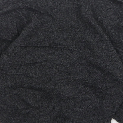 F&F Womens Grey V-Neck Viscose Cardigan Jumper Size 8