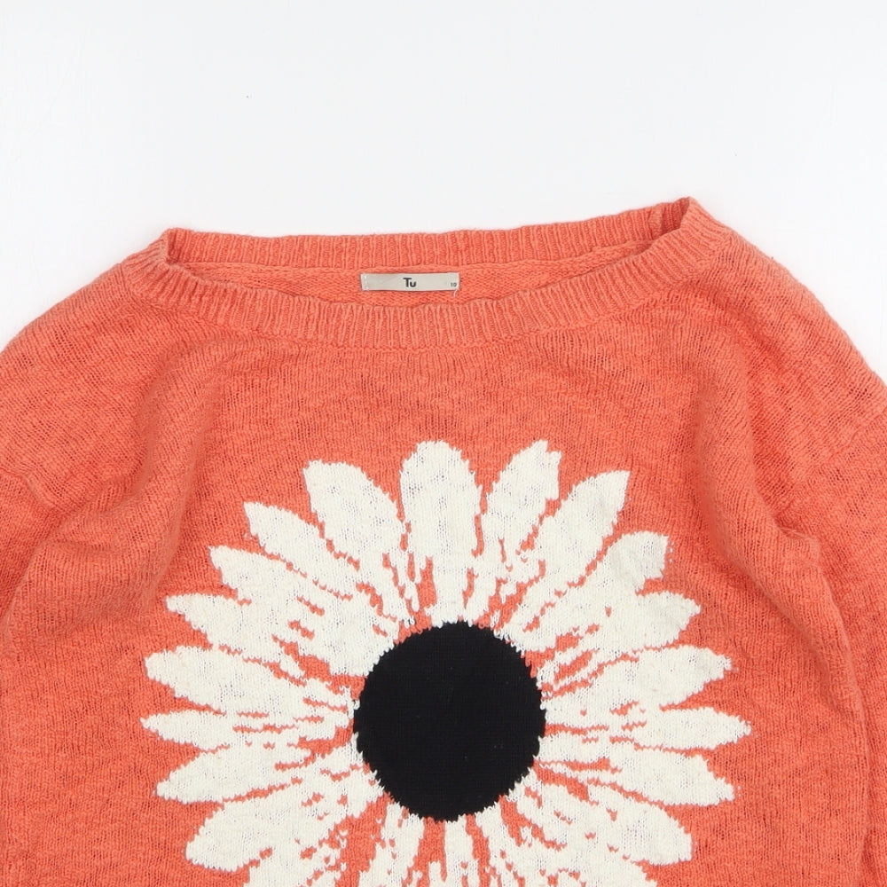 Womens UK Size 10 TU Orange Pullover Jumper