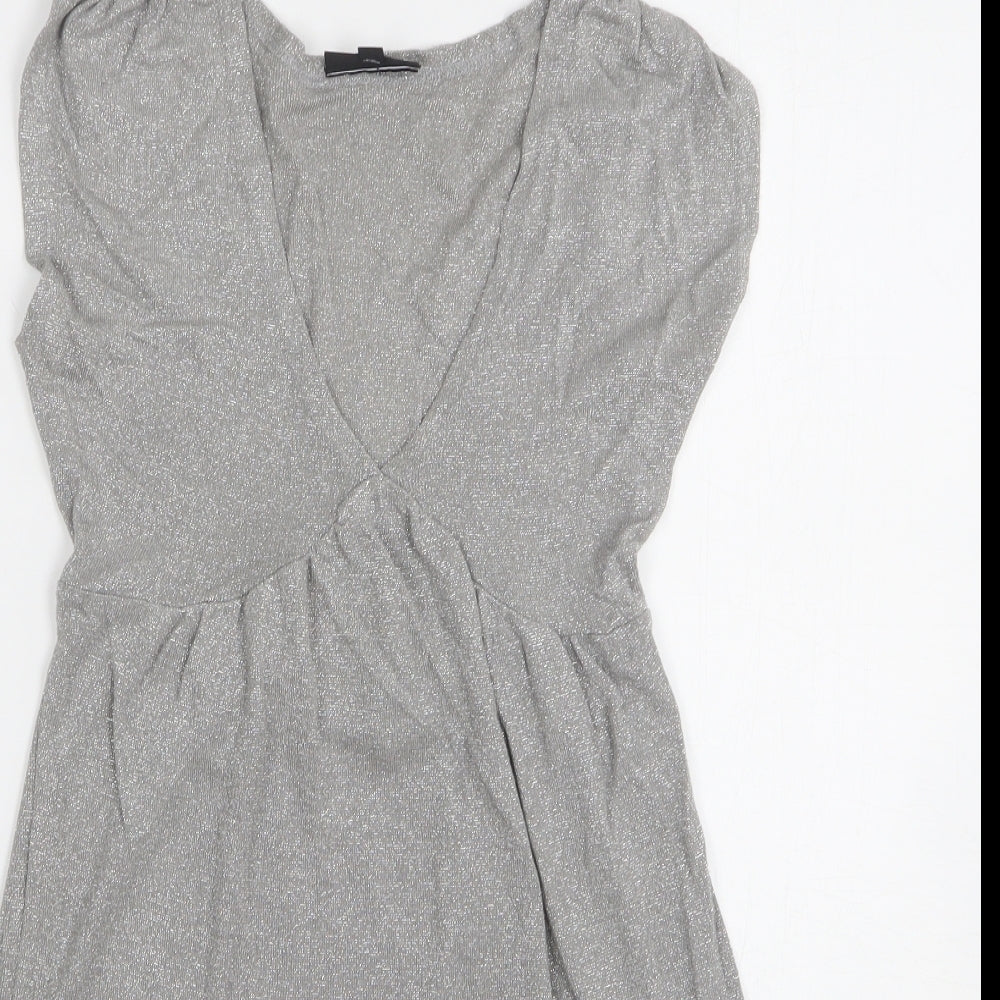 Womens UK Size 8 Warehouse Grey Vest Jumper